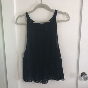 Free People Black Flowy Top